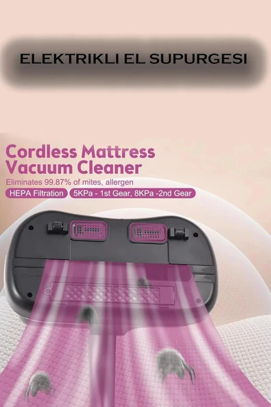 StyleArt Güçlü Emiş Üfleme Özellikli Ev yatak perde koltuk ofis Araç temizliği Kablosuz Şarjlı El Süpürgesi - Resim 6