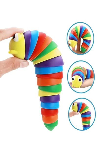 elisalife Tırtıl Renkli Eğlenceli Eğitici Sök Tak Tırtıl Oyuncağı - 2