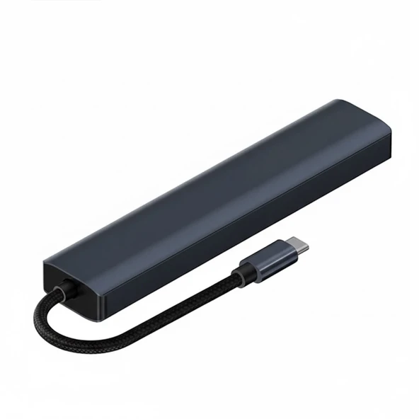 Ally BYL-2303 7 in 1 Dönüştürücü Çoğaltıcı Hub - Type-C To 1000Mbps Ethernet 4K HDMI USB 3.0 PD100W SD-TF Cards - 5