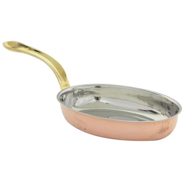 Öztiryakiler Gurmeaid Oval Tava, Dışı Bakır, İçi Paslanmaz Çelik, 16x3,75 Cm - 1