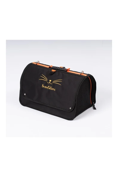 Perdeli Flybag Plastik Yırtılmaz Fileli Kedi Ve Köpek Havayolu Taşıma Çantası Siyah - 2