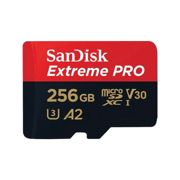 Extreme Pro 256 gb 200/140 mb/s microSDXC UHS-I A2 V30 Adaptörlü Hafıza Kartı SDSQXCD-256G-GN6MA - Resim 2