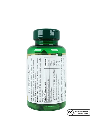 Nature's Bounty Valerian Root 450 mg With Passion Flower 100 Kapsül - Resim 2