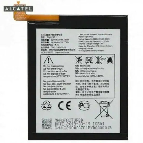 ALCATEL 3 OT-5052 TLP029D BATARYA PİL