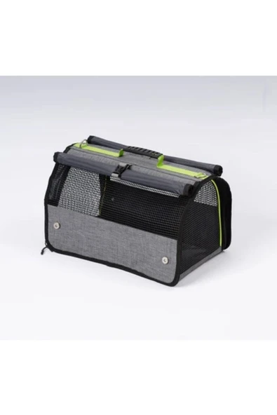 Flybag Model Perdeli Yırtılmaz Fileli Kedi ve Köpek Havayolu Taşıma Çantası - 2