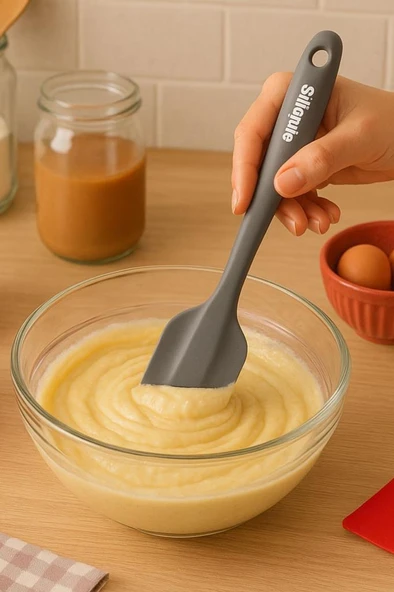 Spatula ve Fırça Seti, Isıya Dayanıklı Yanmaz Yapışmaz Silikon Spatula ve Yumurta Fırçası Set Renkli - Resim 5
