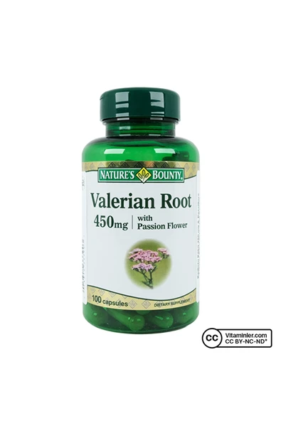 Nature's Bounty Valerian Root 450 mg With Passion Flower 100 Kapsül ürün görseli