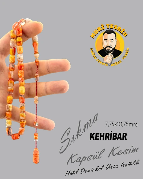 HALİL DEMİRKOL SIKMA KEHRİBAR KAPSÜL KESİM 7,75X10,75mm - 1