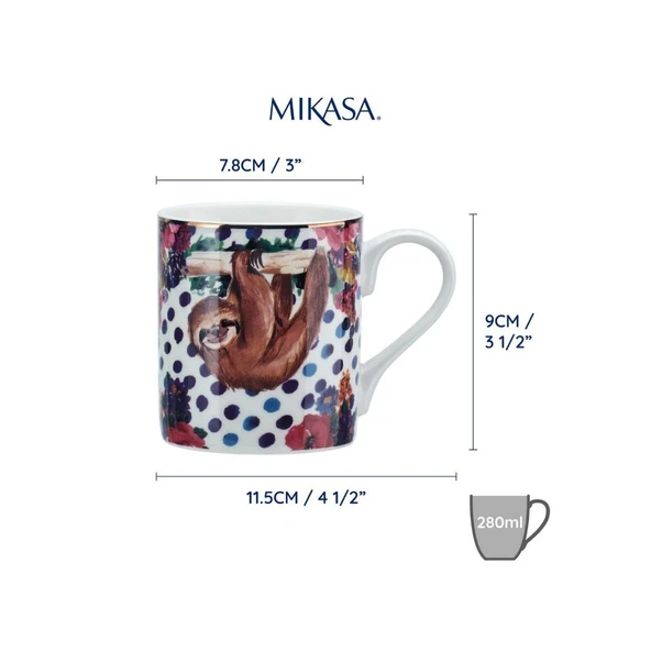 Mikasa Wild At Heart Fine China 280 ml Kupa Tembel Hayvan - Resim 3