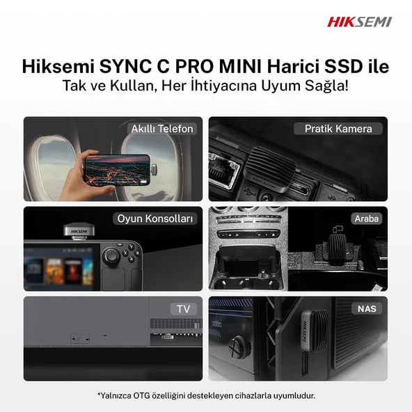 Hiksemi Sync-C Pro S450 Usb-C Mini Taşınabilir SSD 128 GB - PC/Android/Type-C Cihaz Uyumlu - 450MB Okuma / 400MB Yazma Hızı - Resim 3
