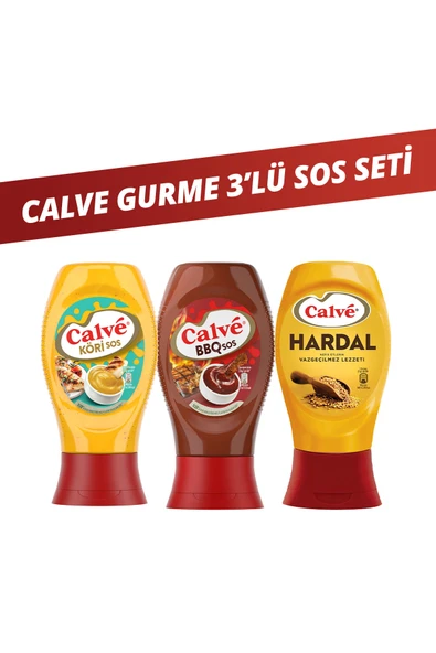 Calve Köri Sos 260 gr Bbq Sos 290 gr Hardal 250 gr - 1