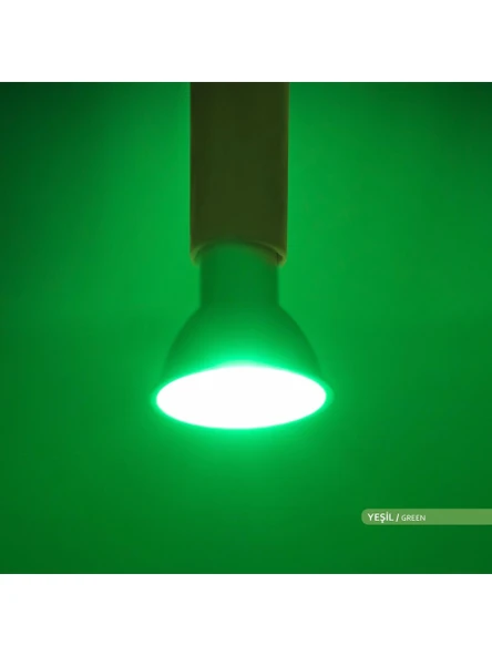 ZMR-121/B.YY 10’lu 7W GU10 LED Çanak Ampul Seti Yeşil Renk Mercekli 540lm Yüksek Verimli Aydınlatma - 3