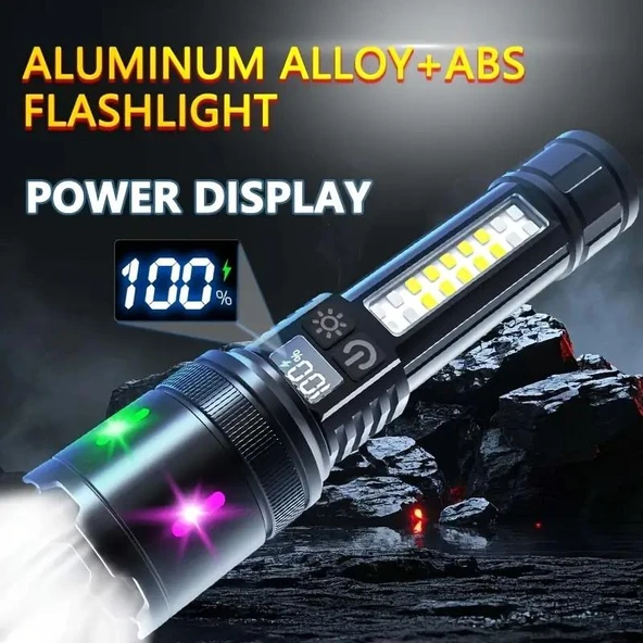 Valkyrie Şarjlı 15W Led 7 Işık Modu Çakarlı Zoom Özellikli Dijital Güç Göstergeli Uzun Pil Ömrü - 8