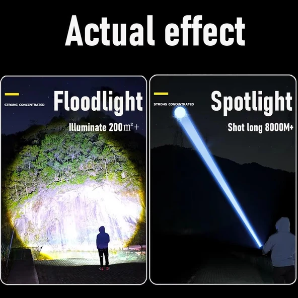 Valkyrie Şarjlı 15W Led 7 Işık Modu Çakarlı Zoom Özellikli Dijital Güç Göstergeli Uzun Pil Ömrü - 7