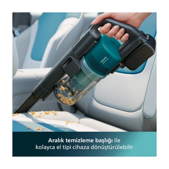 6000 Serisi Kablosuz Dikey Süpürge, PowerCyclone 11, Aqua Modül ile Kolay Mop, TriActive LED Başlık, 64 Dakika Kullanım Süresi, XC6553/01 - Resim 7
