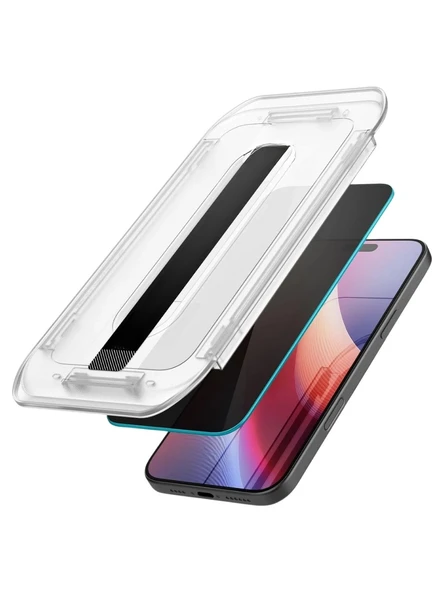 iPhone 16 Pro Max Otomatik Kolay Kurulum Aparatlı Toz Bırakmayan Hayalet Full Kaplayan Ekran Koruyucu Cam