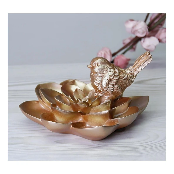 Selim Dekor Camelia Kuşlu Aksesuar Vizon ürün görseli