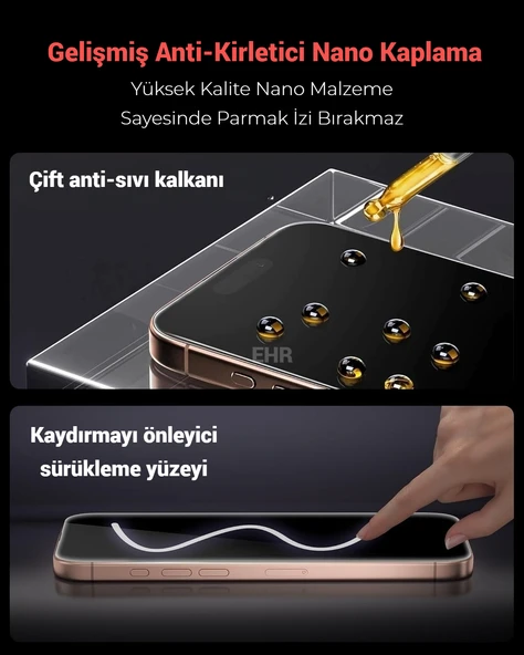 iPhone 16 Pro Max Otomatik Kolay Kurulum Aparatlı Toz Bırakmayan Hayalet Full Kaplayan Ekran Koruyucu Cam - 4