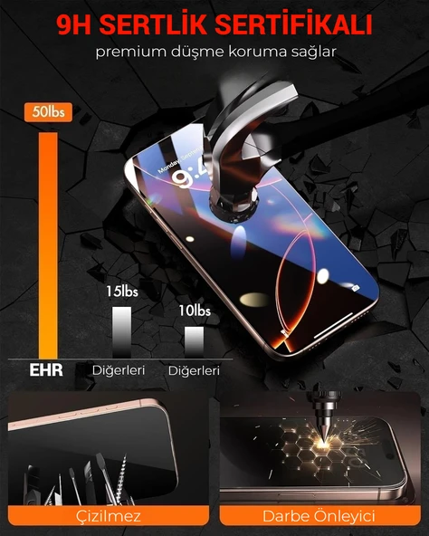 iPhone 16 Pro Max Otomatik Kolay Kurulum Aparatlı Toz Bırakmayan Hayalet Full Kaplayan Ekran Koruyucu Cam - 3