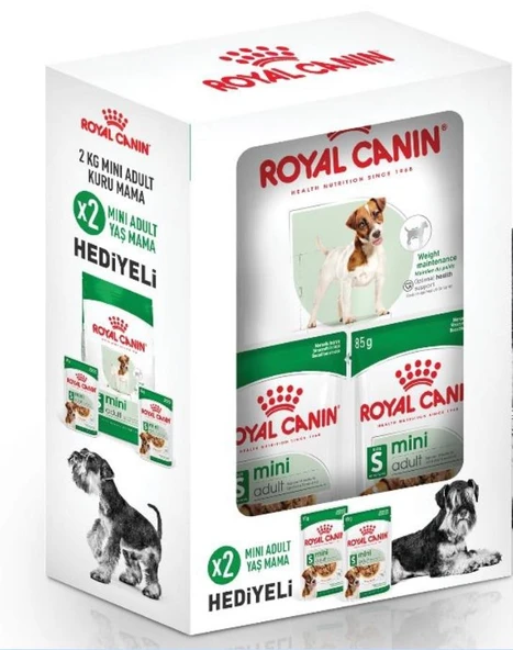 Royal Canin Mini Adult Köpek Maması 2 Kg + 2 Adet Yaş Mama - 1