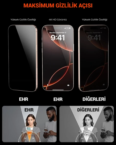 iPhone 16 Pro Max Otomatik Kolay Kurulum Aparatlı Toz Bırakmayan Hayalet Full Kaplayan Ekran Koruyucu Cam - 2
