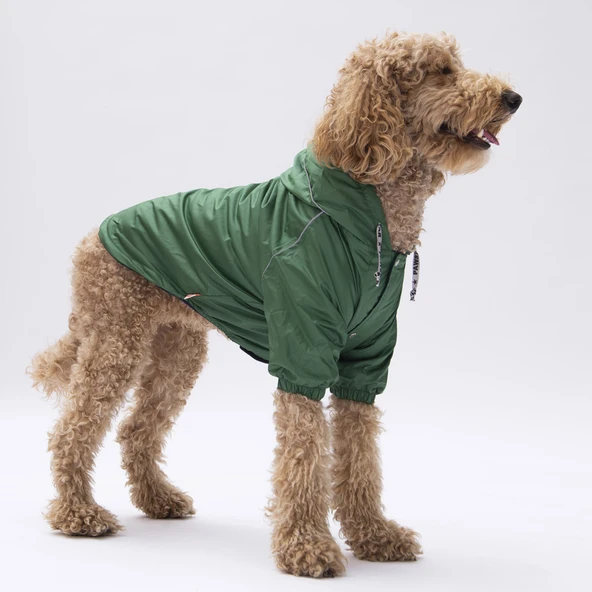 Pawstar Pluvia İçi Polar Orta-Büyük Irk Köpek Yağmurluğu Yeşil - 1