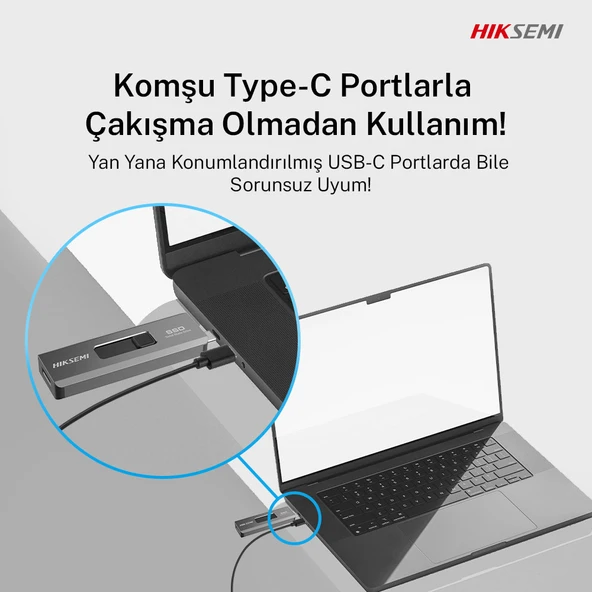 Hiksemi Swift S309C 2 TB USB-C + USB-A Çıkışlı - PC/iOS/Android/Konsol Uyumlu Taşınabilir SSD - Resim 8
