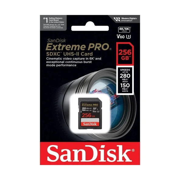 Sandisk Extreme Pro 256GB SDSDXEP-256G-GN4IN 280MB/S Uhs-Iı Sdxc 6k-4k UHD Hafıza Kartı - Resim 4