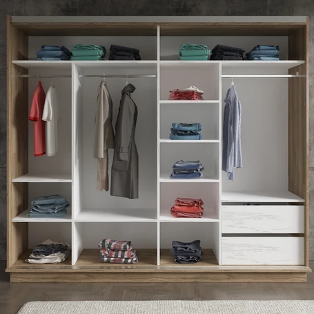 Hunerika Zaragoza Premium sürgülü gardırop -Minifiks - Pera / Siyah - 2