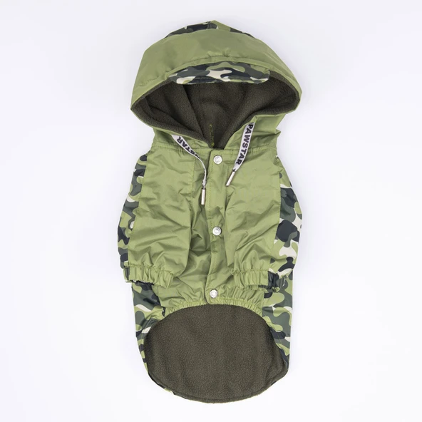 Pawstar Yeşil Dijon Polarlı Su Geçirmez Orta-Büyük Irk Köpek Yağmurluğu - Resim 5