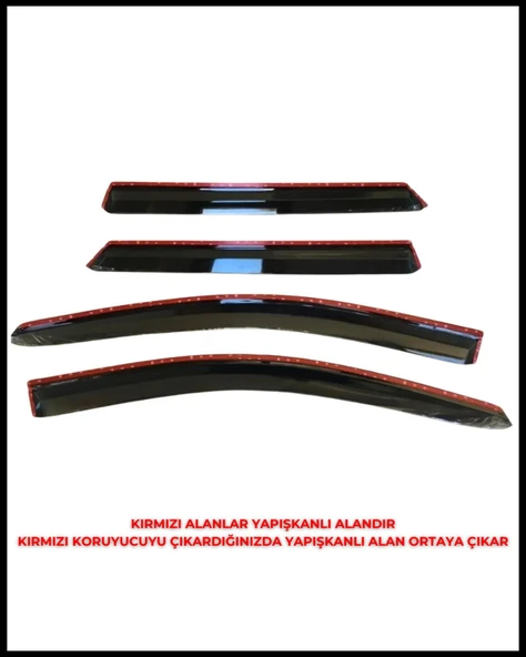 Kia Rio HB 2006-2011 Cam Rüzgarlığı 4'lü Takım (MUGEN TİP, DAYANIKLI MALZEME, KOLAY MONTAJ) - Resim 2