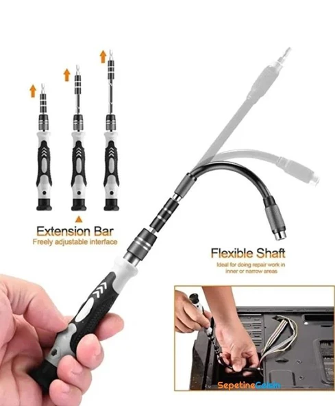 Sepetinegelsin 115 Parça Elektronikçi Tornavida Seti - Resim 4