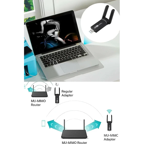 Dual Band Ac1200 Usb 3.0 Adaptör Kablosuz Wifi Yükseltici - 2