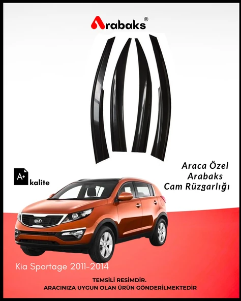 Kia Sportage 2011-2014 Cam Rüzgarlığı 4'lü Takım (MUGEN TİP, DAYANIKLI MALZEME, KOLAY MONTAJ) ürün görseli
