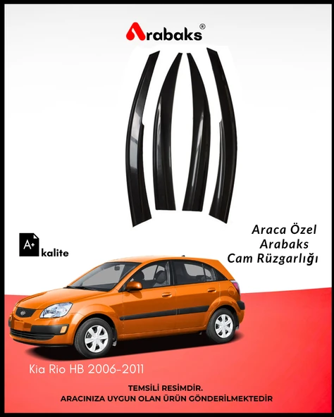 Kia Rio HB 2006-2011 Cam Rüzgarlığı 4'lü Takım (MUGEN TİP, DAYANIKLI MALZEME, KOLAY MONTAJ) ürün görseli