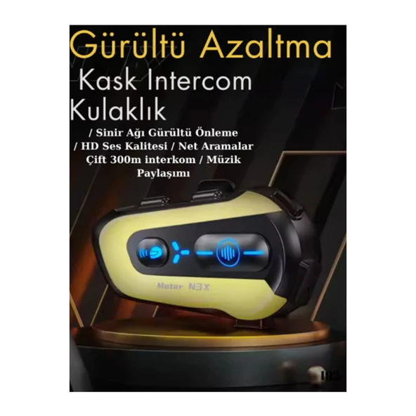 N3x Rgb Işıklı Intercom 3 Kişi Bağlantılı 1000mah Motosiklet Bluetooth Kulaklık Seti - 4