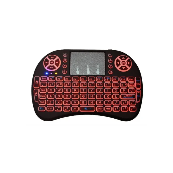 Smart Tv Box Ps3 Uyumlu Kablosuz Dokunmatik Işıklı Şarjlı Touchpadli Mini Q Klavye - Resim 5