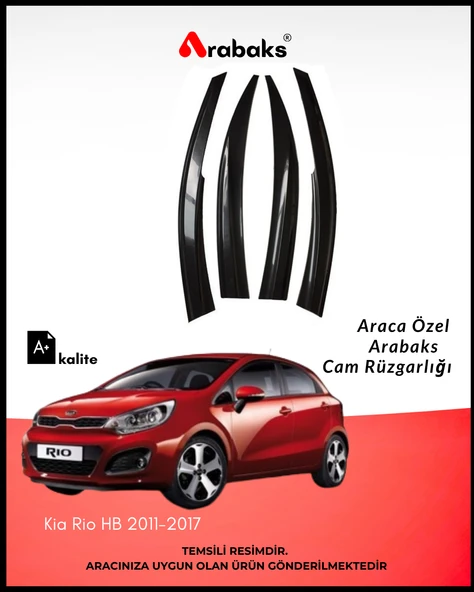 Kia Rio HB 2011-2017 Cam Rüzgarlığı 4'lü Takım (MUGEN TİP, DAYANIKLI MALZEME, KOLAY MONTAJ) ürün görseli