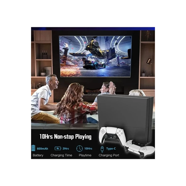 P4 Plus Bluetooth Titreşimli Ps4/ps5 Uyumlu Pc Telefon Joystick Kablosuz Oyun Kolu Siyah - 2