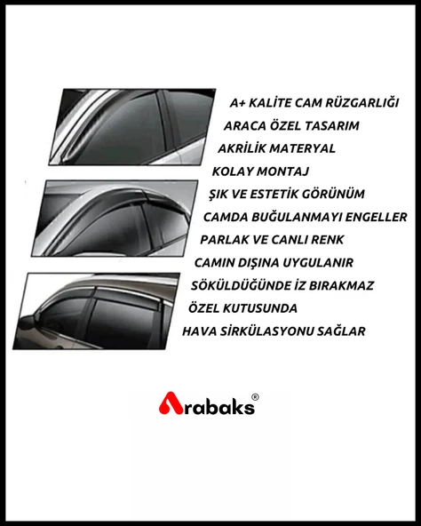 Kia Sportage 2011-2014 Cam Rüzgarlığı 4'lü Takım (MUGEN TİP, DAYANIKLI MALZEME, KOLAY MONTAJ) - Resim 5