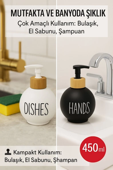 2’li Sabunluk Seti Kolay Basmalı Pompalı Mekanizmalı – Köpük Sabun Uyumlu, Şık Tasarım 450 ML - 2