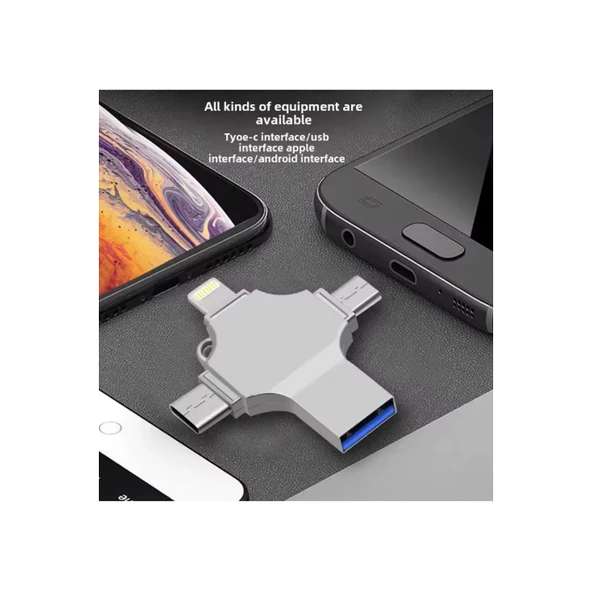 Otg 4in1 Cep Telefonu Çok Fonksiyonlu Usb Flash Bellek 128 Gb Type-c, Micro Sd Ve Kart Okuyucu - 5