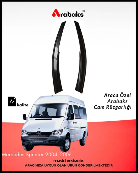 Mercedes Sprinter 2004-2006 Cam Rüzgarlığı 2'li Takım (MUGEN TİP, DAYANIKLI MALZEME, KOLAY MONTAJ) ürün görseli