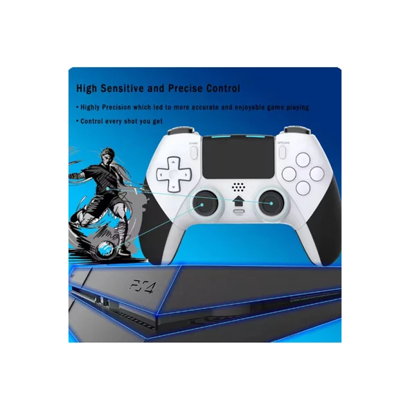 P4 Plus Bluetooth Titreşimli Ps4/ps5 Uyumlu Pc Telefon Joystick Kablosuz Oyun Kolu Siyah - 3