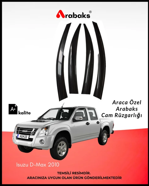 Isuzu D-Max 2010 Cam Rüzgarlığı 4'lü Takım (MUGEN TİP, DAYANIKLI MALZEME, KOLAY MONTAJ) ürün görseli