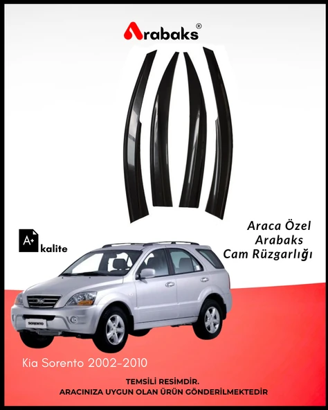 Kia Sorento 2002-2010 Cam Rüzgarlığı 4'lü Takım (MUGEN TİP, DAYANIKLI MALZEME, KOLAY MONTAJ) ürün görseli