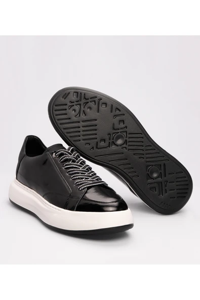 Marcomen 21096 Erkek Hakiki Deri Rugan Kalın Taban Sneaker Ayakkabı - 6