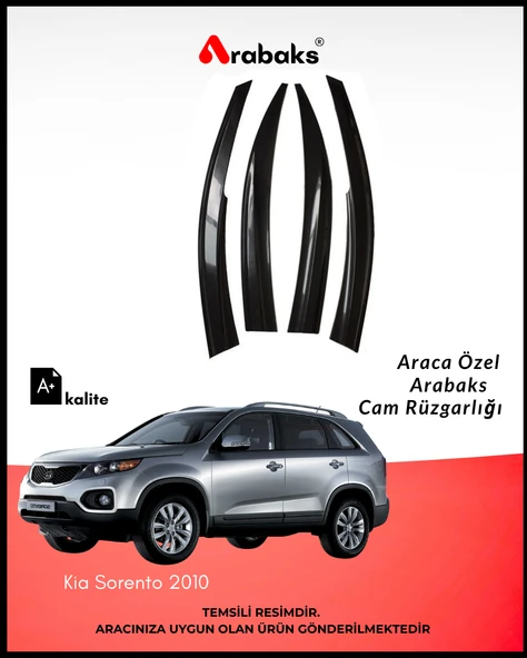 Kia Sorento 2010 Cam Rüzgarlığı 4'lü Takım (MUGEN TİP, DAYANIKLI MALZEME, KOLAY MONTAJ) ürün görseli