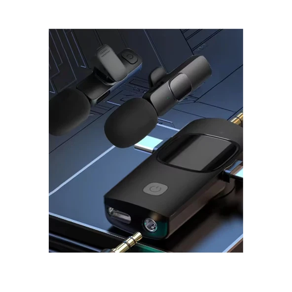 Yüksek Kalite Profesyonel 3 In 1 Kablosuz Taşınabilir Yaka Mikrofonu Youtube Facebook Tiktok - 2