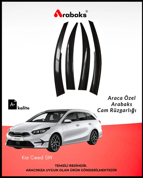 KIA CEED SW Cam Rüzgarlığı 4'lü Takım (MUGEN TİP, DAYANIKLI MALZEME, KOLAY MONTAJ) ürün görseli